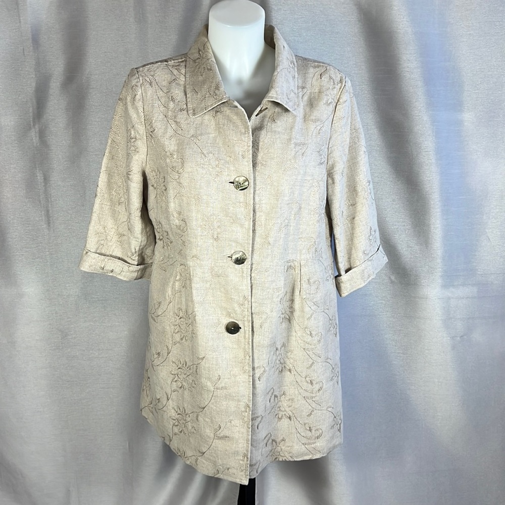 J.Jill embroidered linen jacket